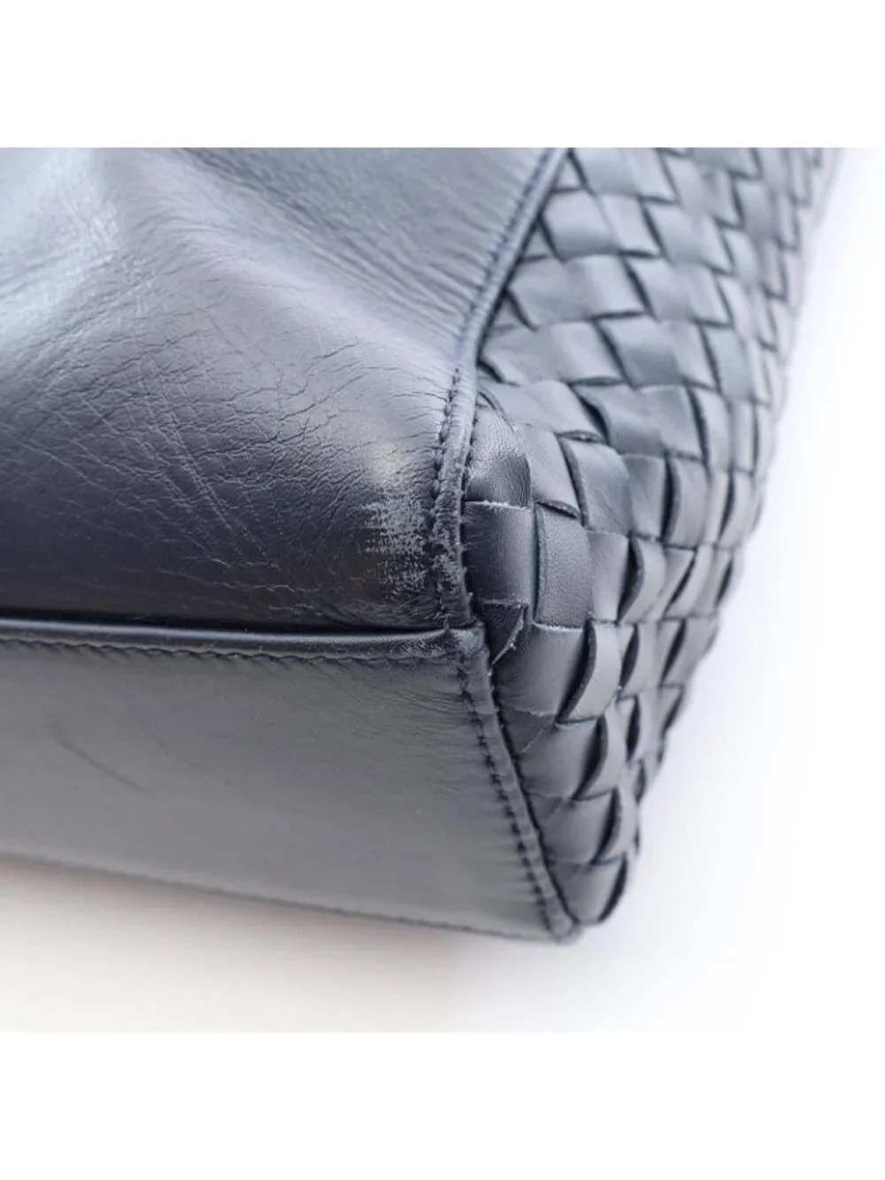 Bottega Veneta Tote Bag Intrecciato 2-Way Navy Leather